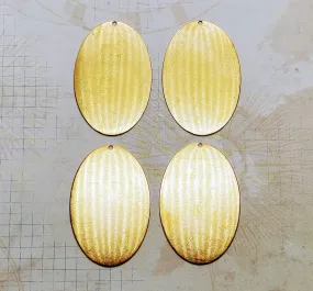 Large Raw Brass Oblong Oval Shape Charms (4) - TCA4002