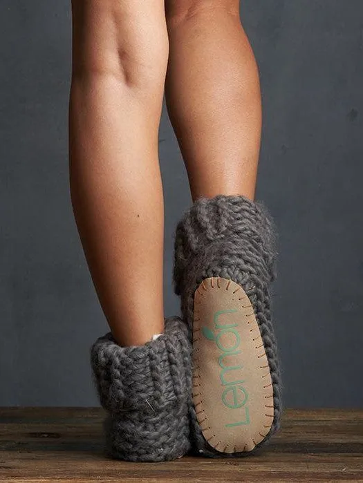 LEMON LOUNGEWEAR Cabin Cuffed Knit Slippers