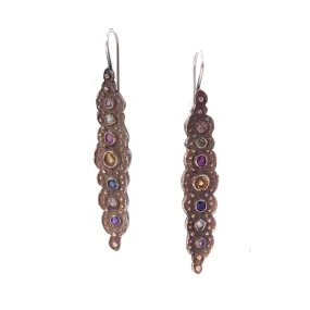 Long Lacy Vesicle Sapphire Earrings