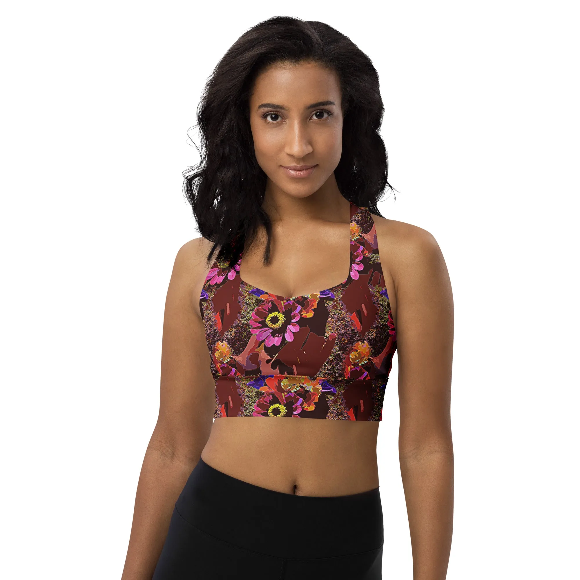 Longline sports bra Handful of Flowers