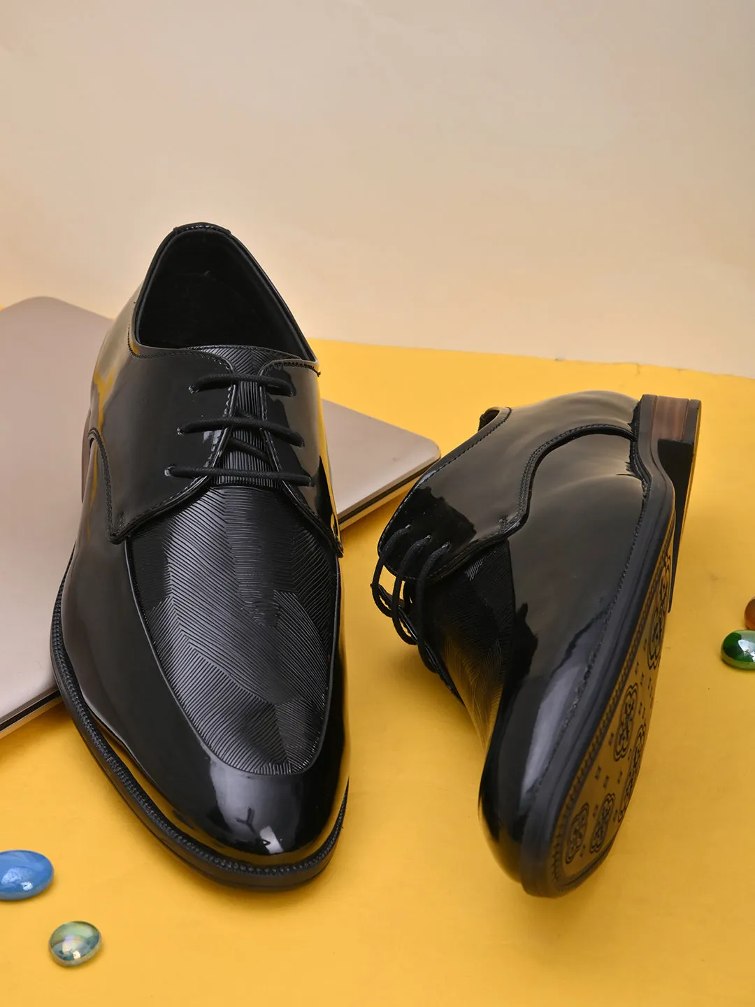 Lure Black Patent Derby Shoes