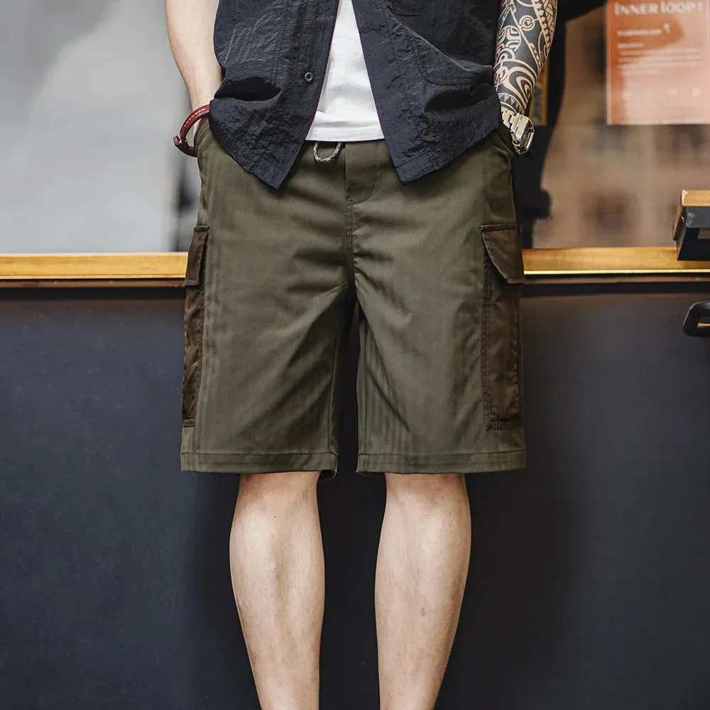 MADEN Herringbone Twill Cargo Shorts