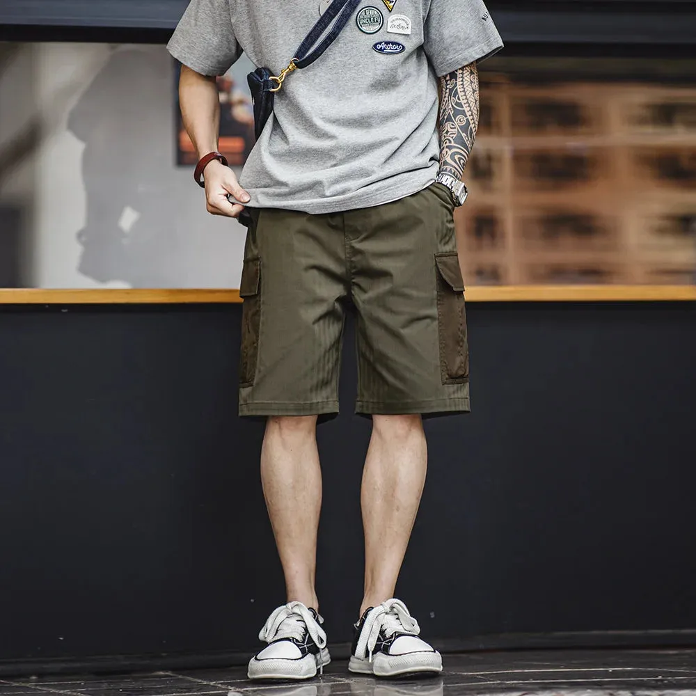 MADEN Herringbone Twill Cargo Shorts