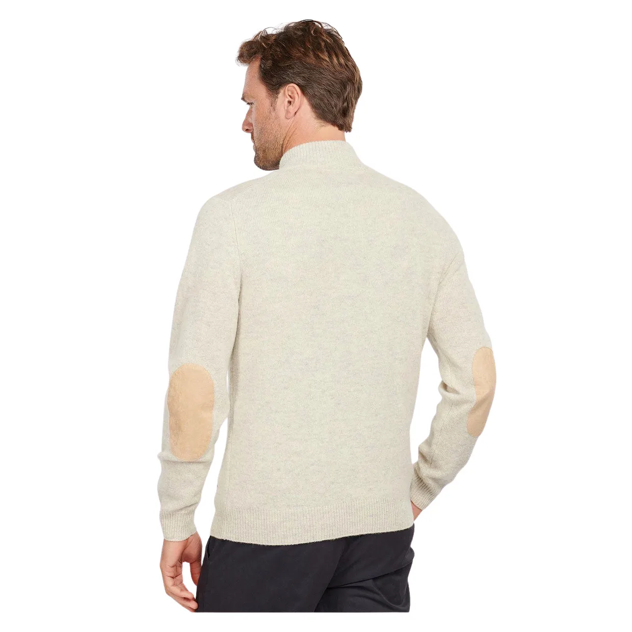 Maglione Barbour Essential Patch Half Zip Bianco Perla