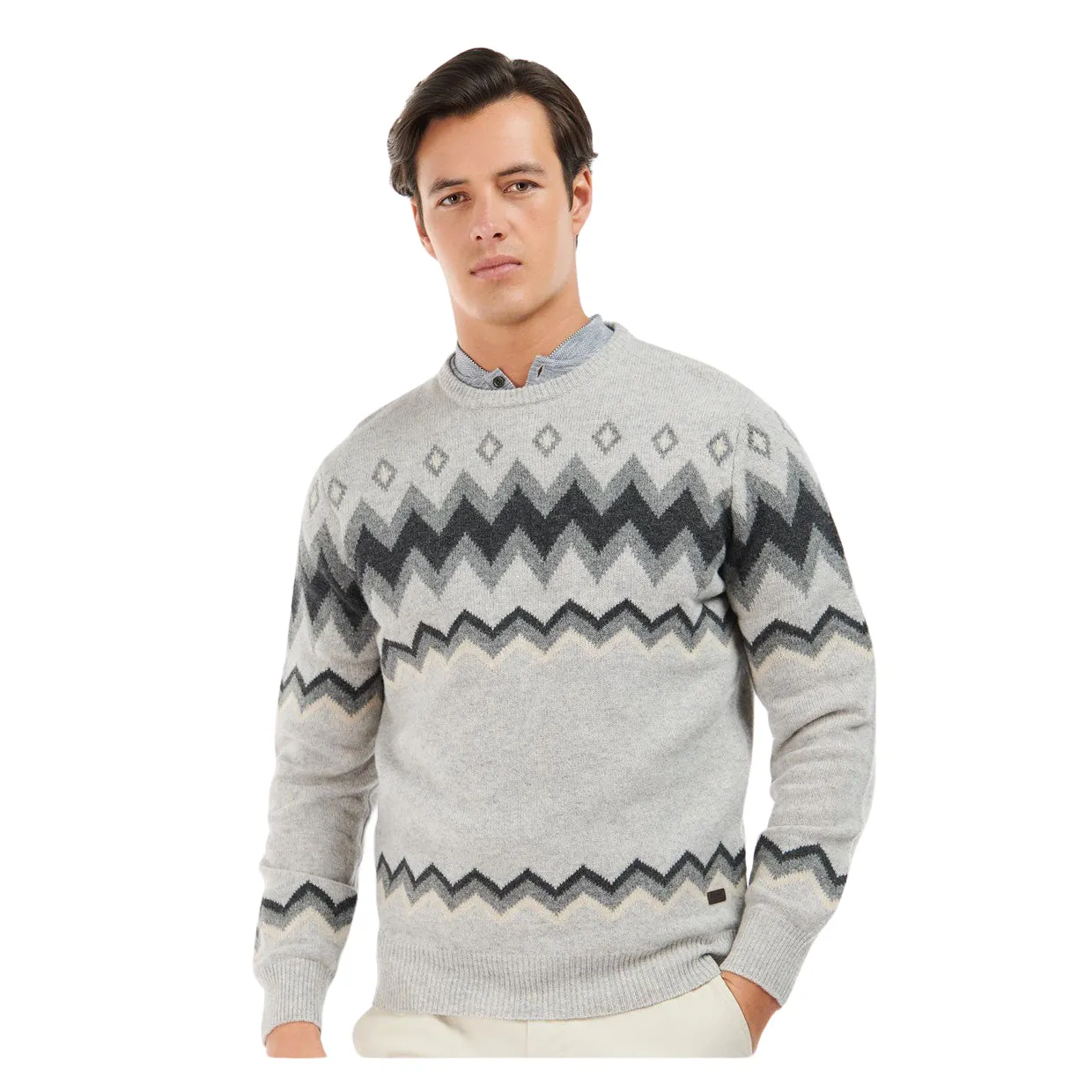 Maglione Uomo Barbour Regis Fairisle Grigio Multicolor