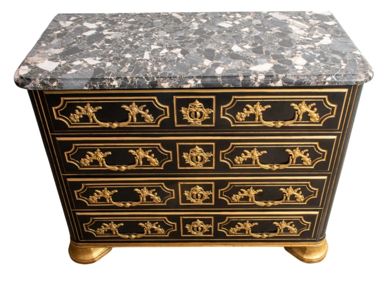 Maison Jansen Style Regence Taste Ebonized Commode