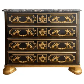 Maison Jansen Style Regence Taste Ebonized Commode