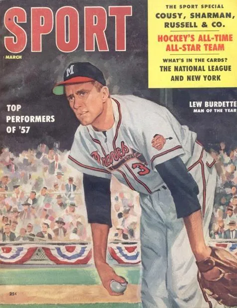 March 1958 Sport Cover (Lew Burdette, Milwaukee Braves)