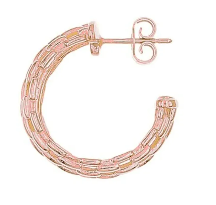 Mesh 'Cage' Textured Hoops - Gold