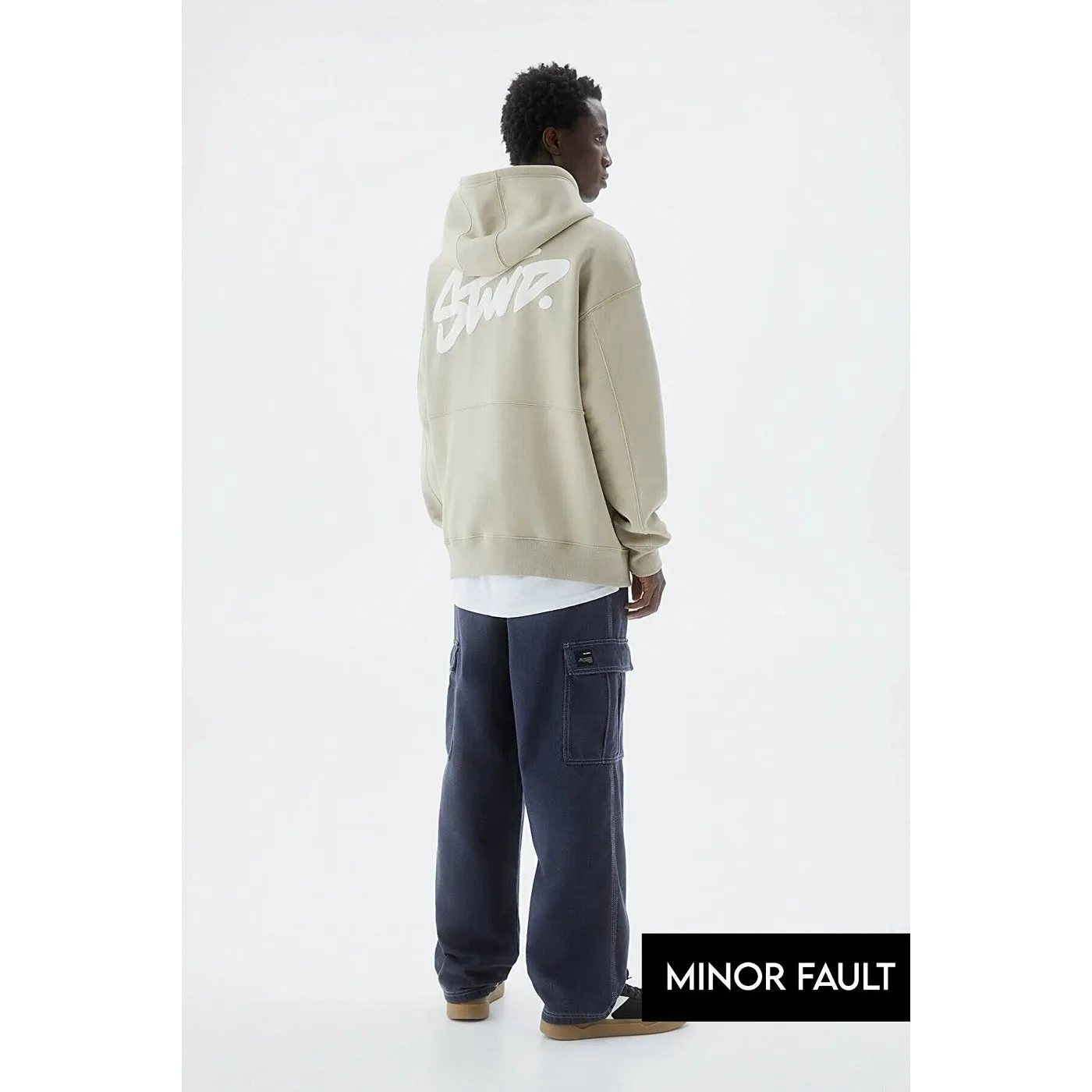 (Minor Fault) Beige Logo Hooded Sweatshirt