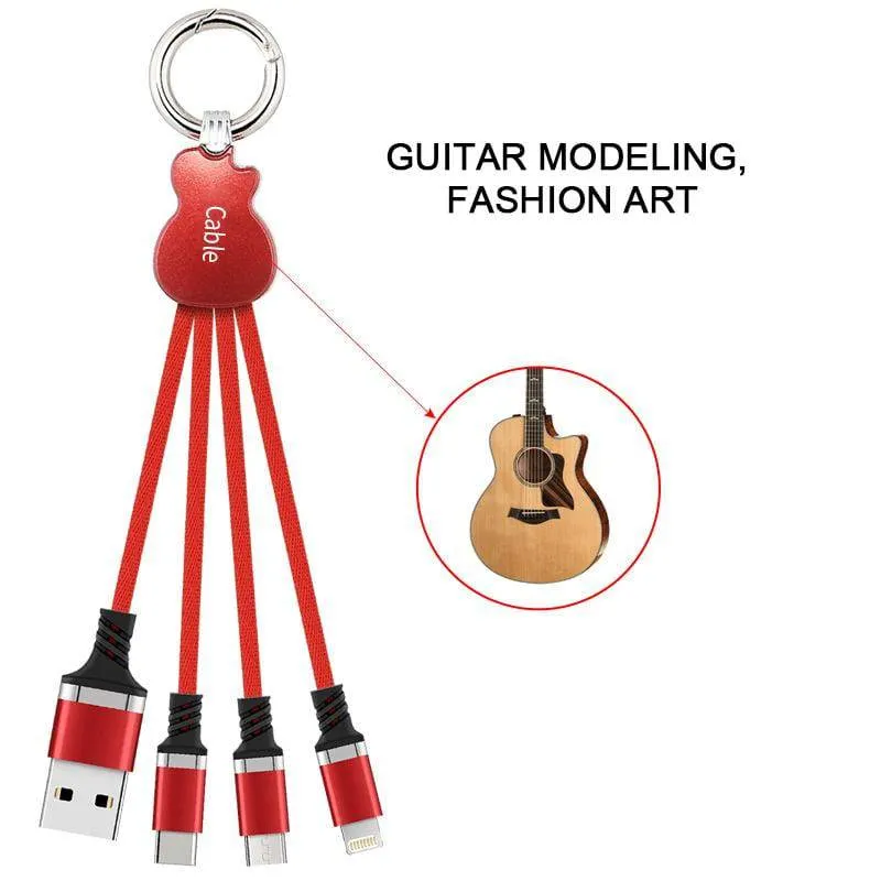 Multi 3 In 1 Guitar Design Charging Cable