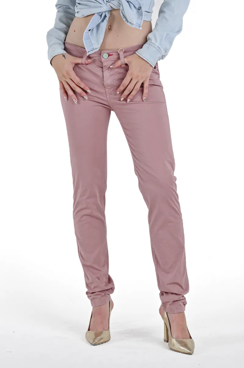 Pantaloni donna slim Push Up Rosa SS24