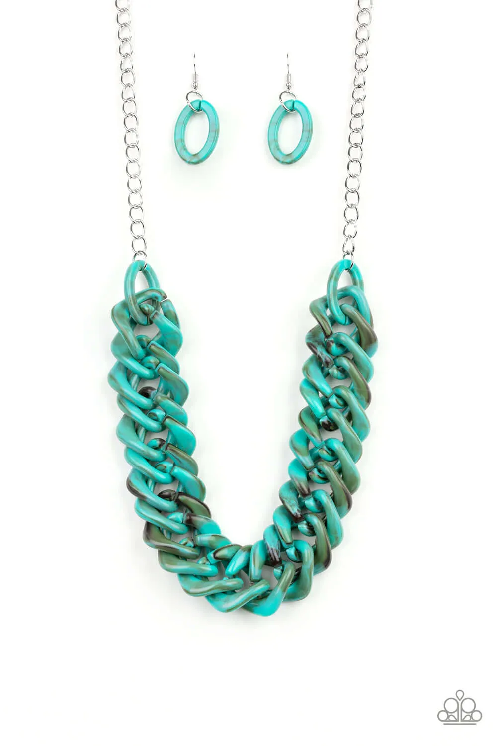 Paparazzi Accessories  - Comin In HAUTE #N803 Box 9 - Blue Necklace