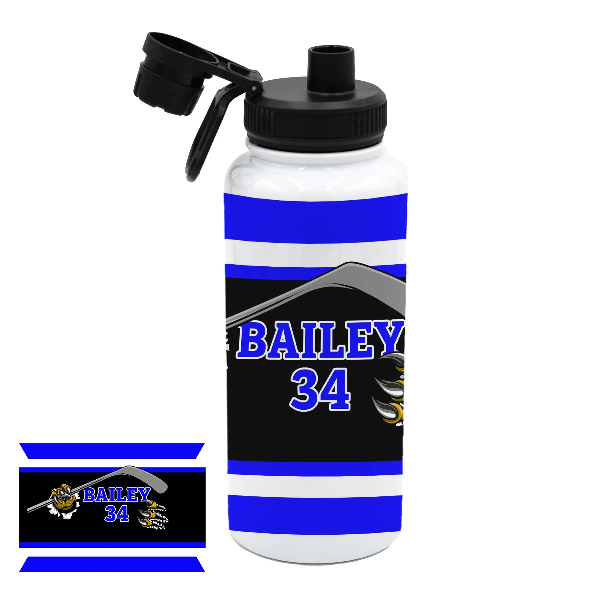 Personalized 32 oz Sport Water Bottle - SPORT THEME