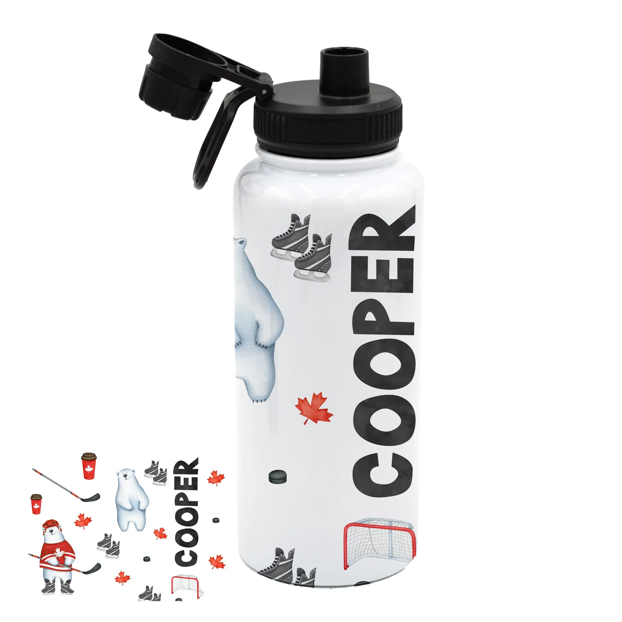 Personalized 32 oz Sport Water Bottle - SPORT THEME