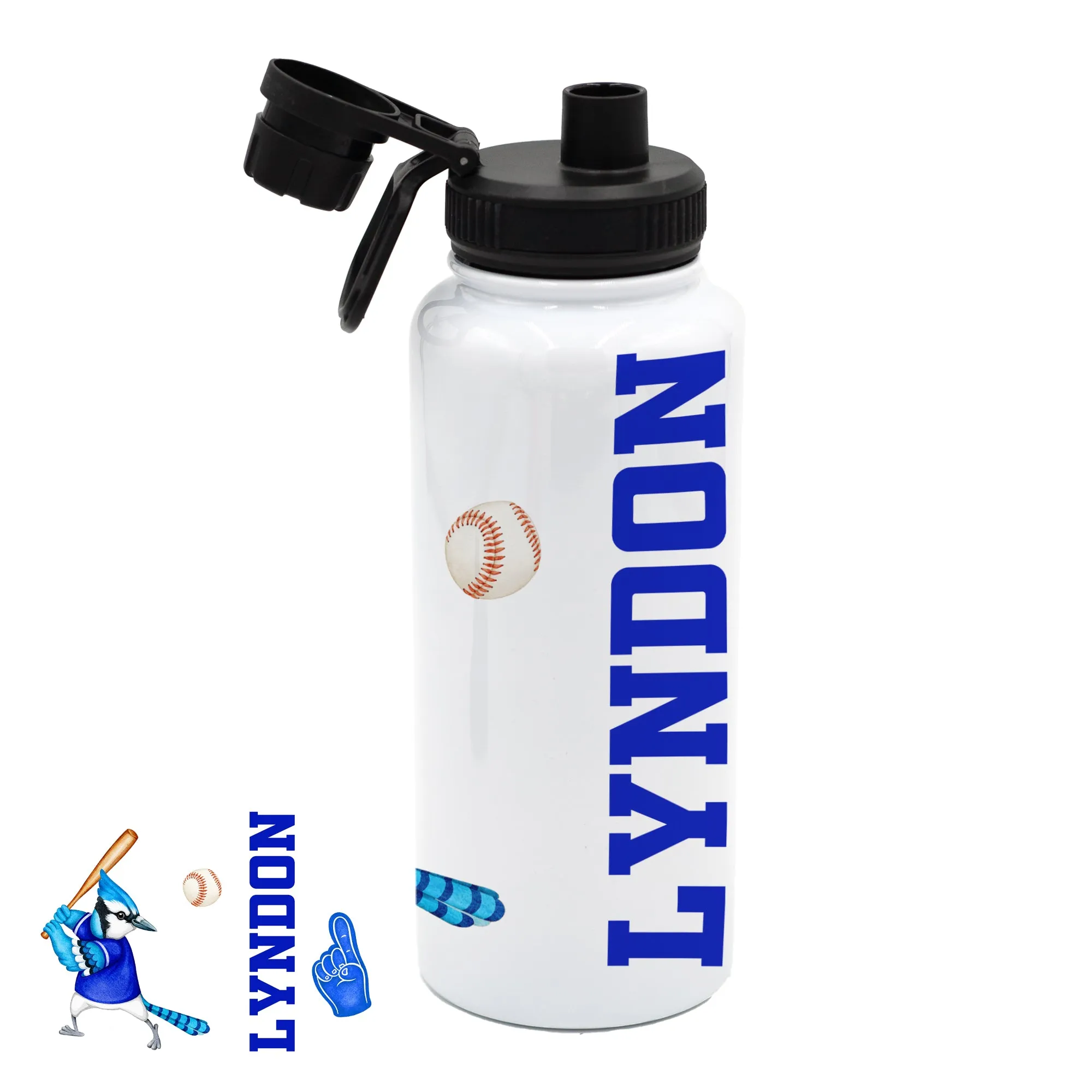 Personalized 32 oz Sport Water Bottle - SPORT THEME