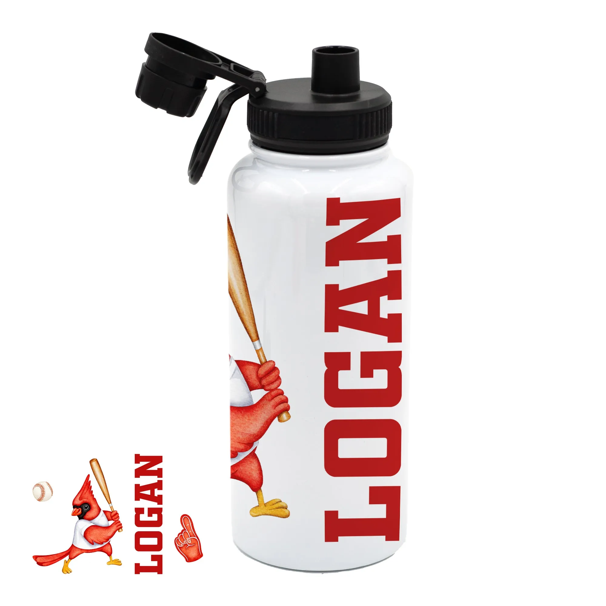 Personalized 32 oz Sport Water Bottle - SPORT THEME