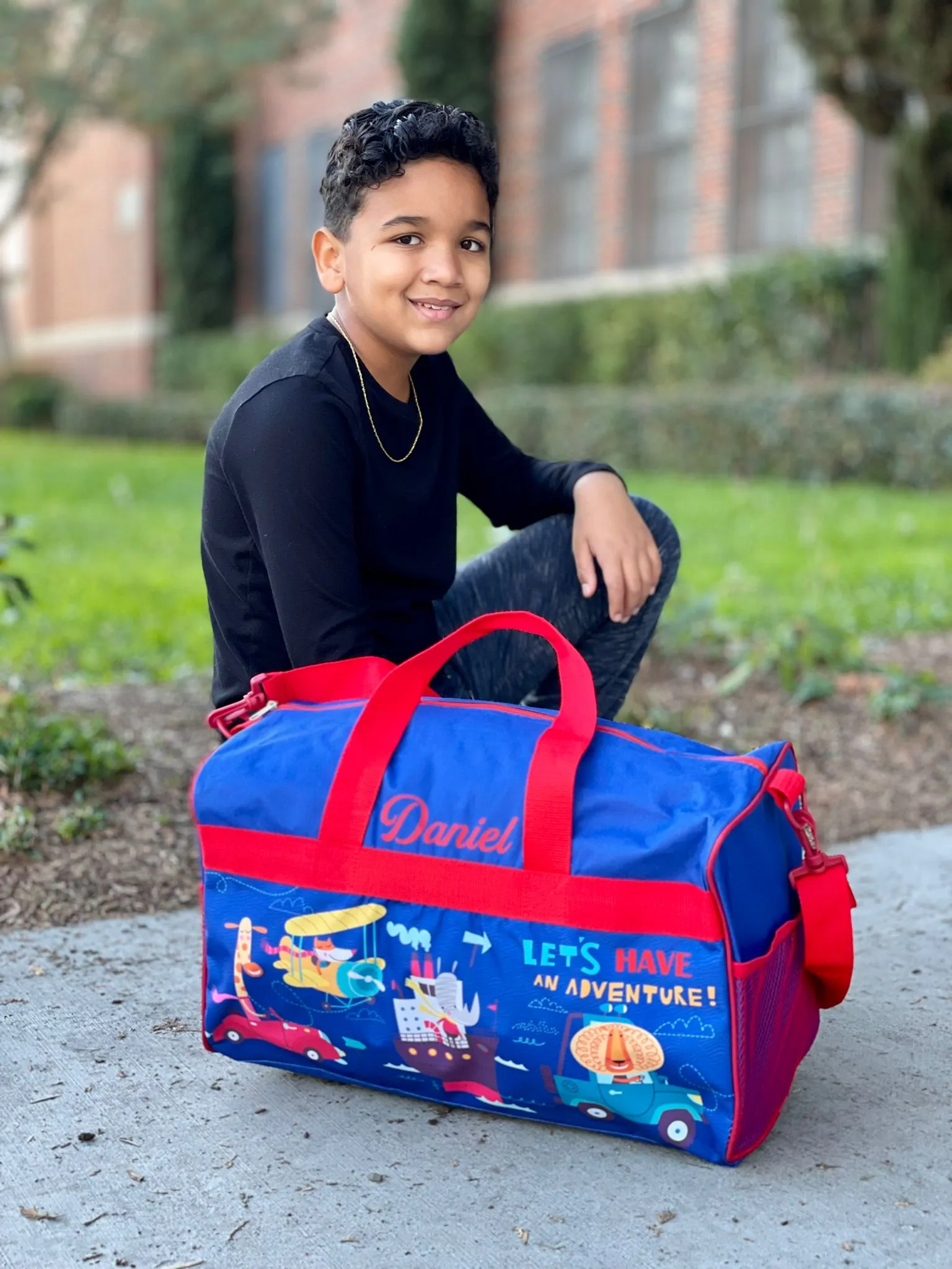 Personalized Kid's Travel Duffel Bag - Travel Adventure