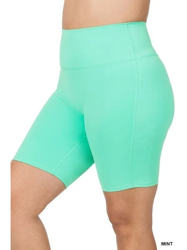 PLUS ATHLETIC HIGH RISE BIKER SHORTS