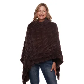 Plush Faux Fur Charcoal Cozy Coat Poncho