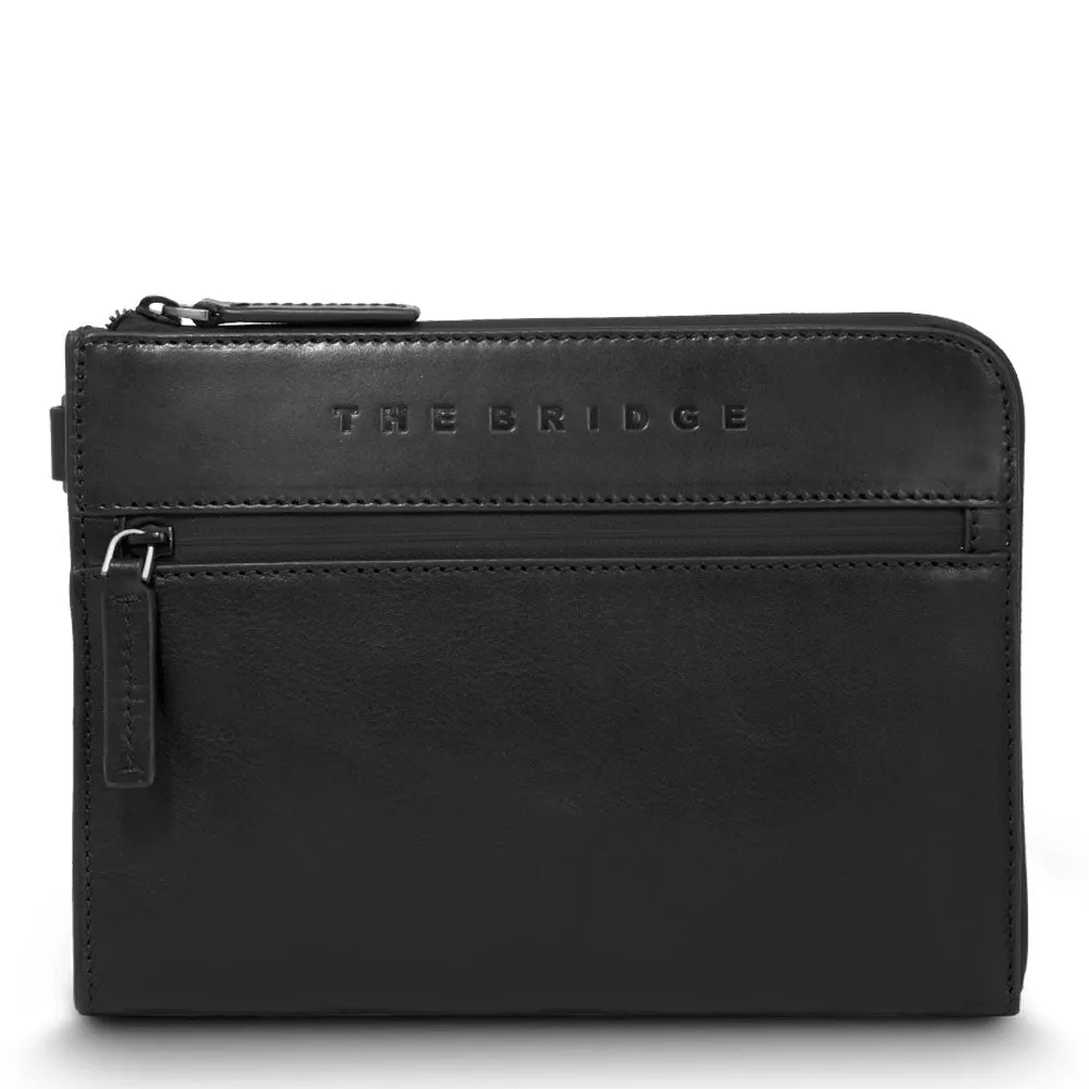 Pochette Uomo THE BRIDGE linea Damiano in Pelle Nera