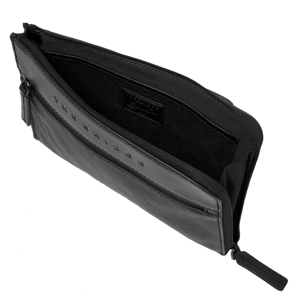 Pochette Uomo THE BRIDGE linea Damiano in Pelle Nera