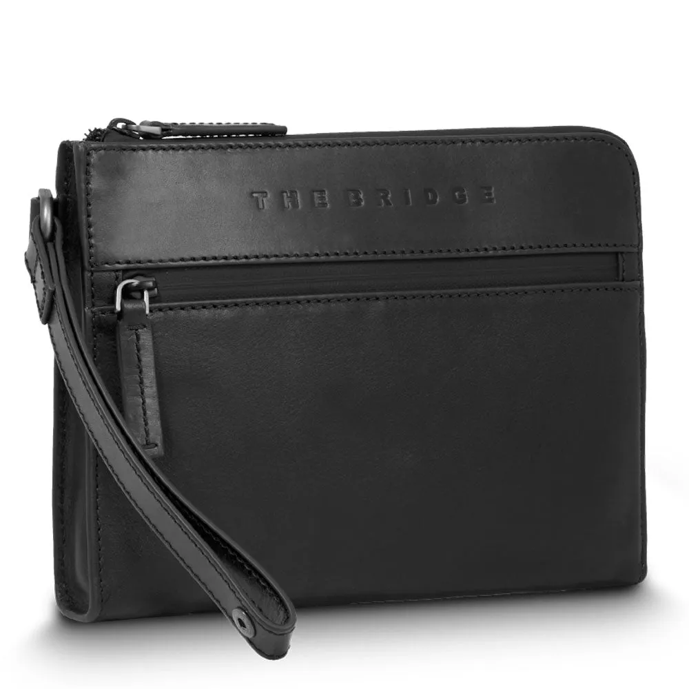 Pochette Uomo THE BRIDGE linea Damiano in Pelle Nera