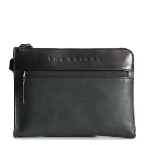 Pochette Uomo THE BRIDGE linea Damiano in Pelle Verde