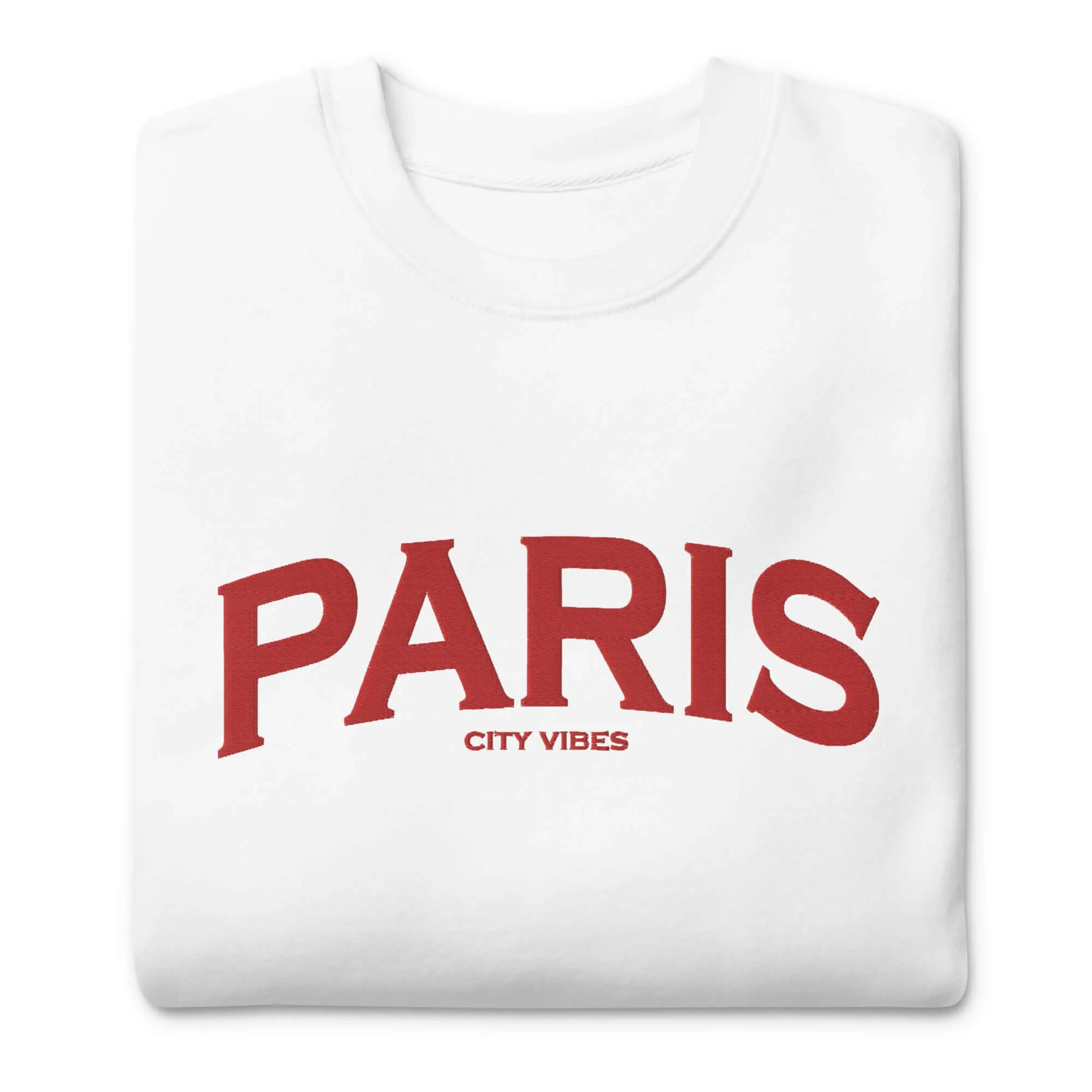 Premium Sweatshirt PARIS (Weiß/Rot)