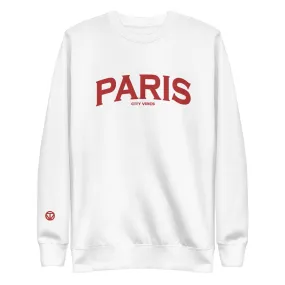 Premium Sweatshirt PARIS (Weiß/Rot)