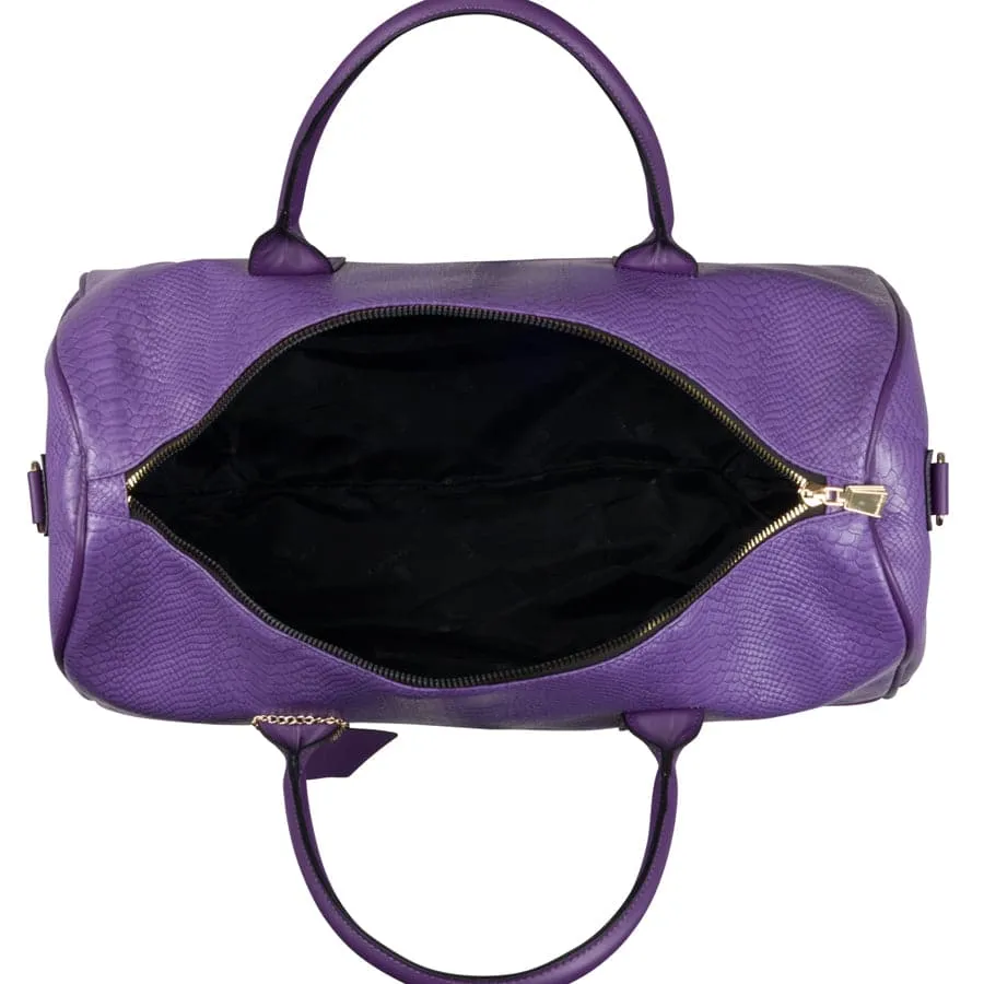 Purple Apollo 1 Faux Snakeskin Duffle Bag