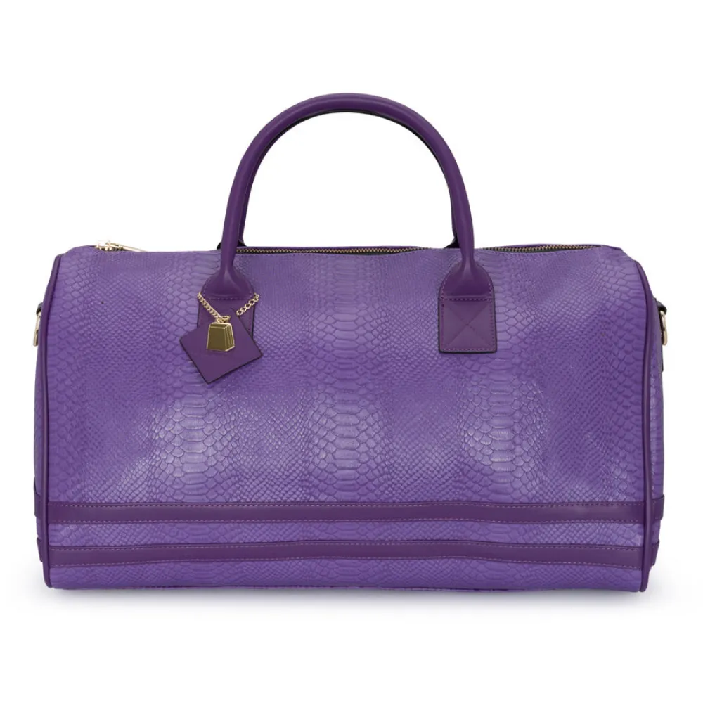 Purple Apollo 1 Faux Snakeskin Duffle Bag