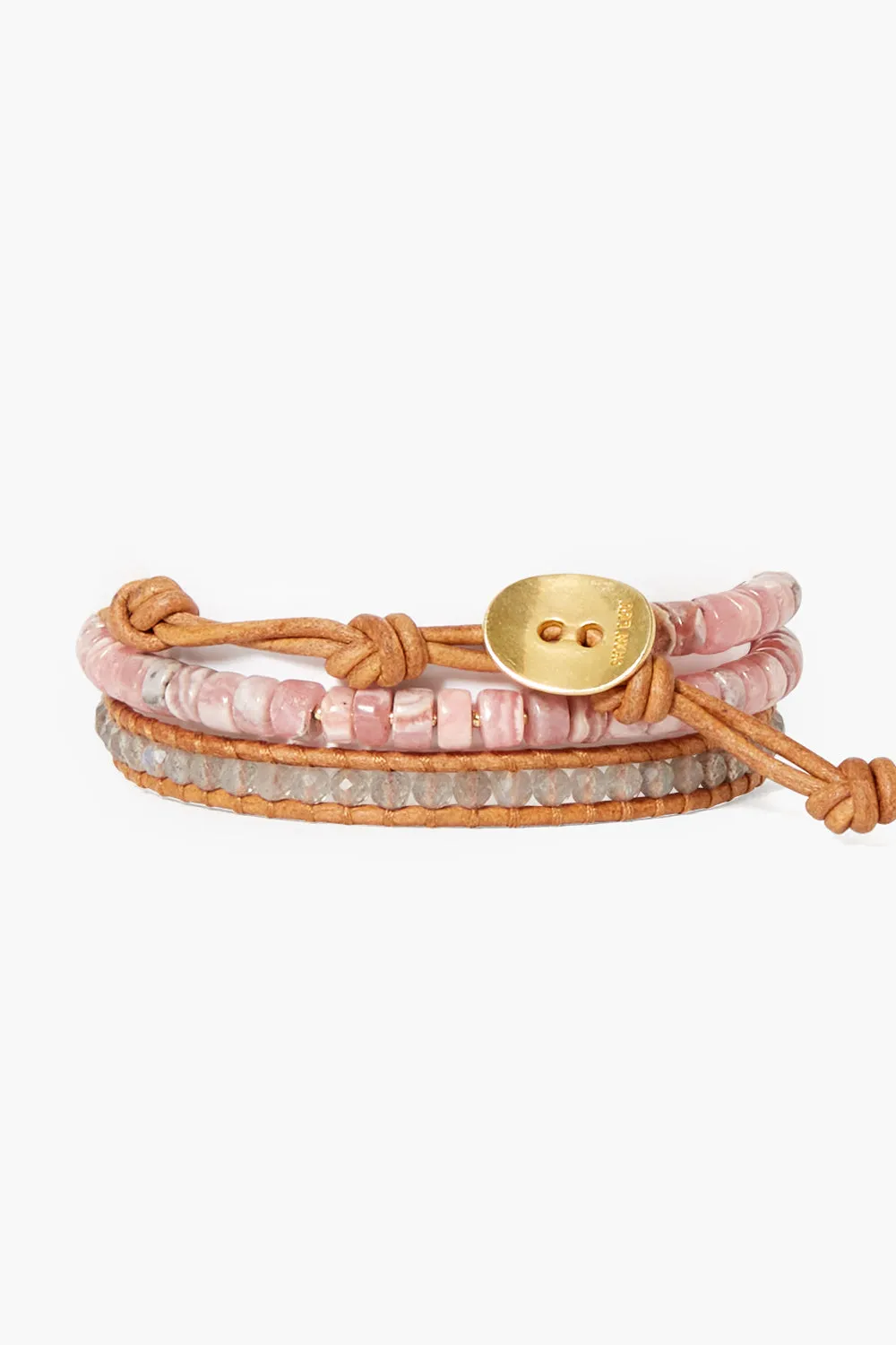 Rahel Triple Wrap Bracelet Pink Mix