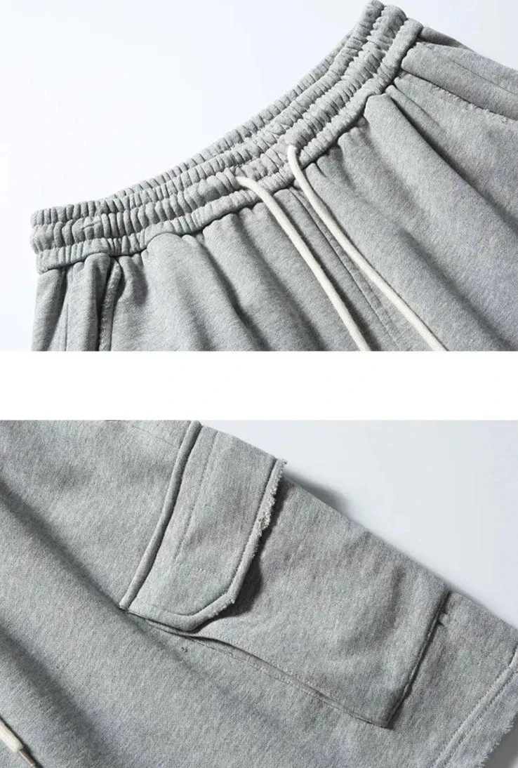 Raw Hem Cargo Jogger Shorts