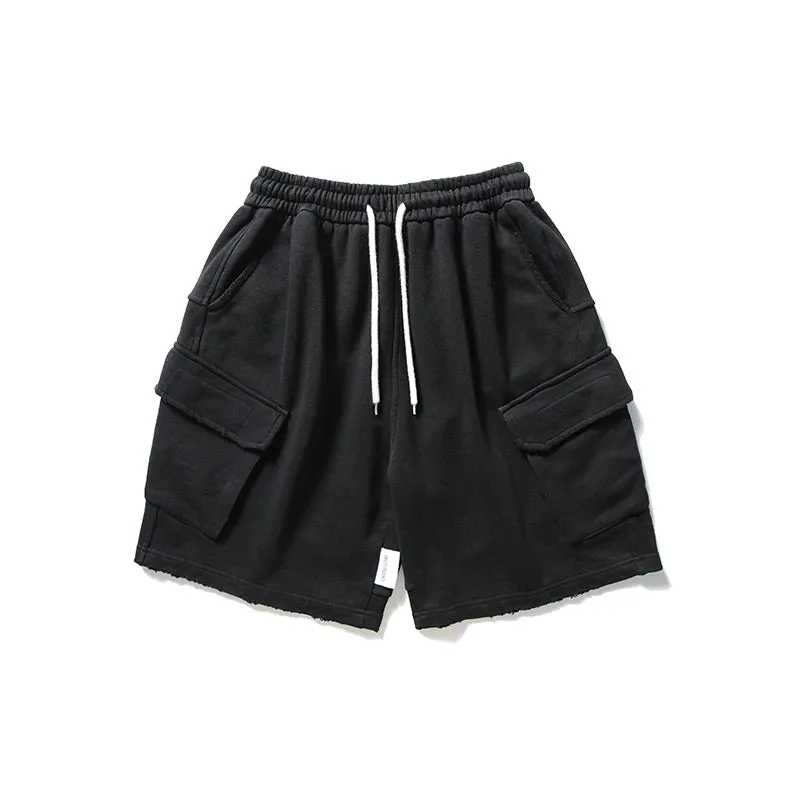 Raw Hem Cargo Jogger Shorts