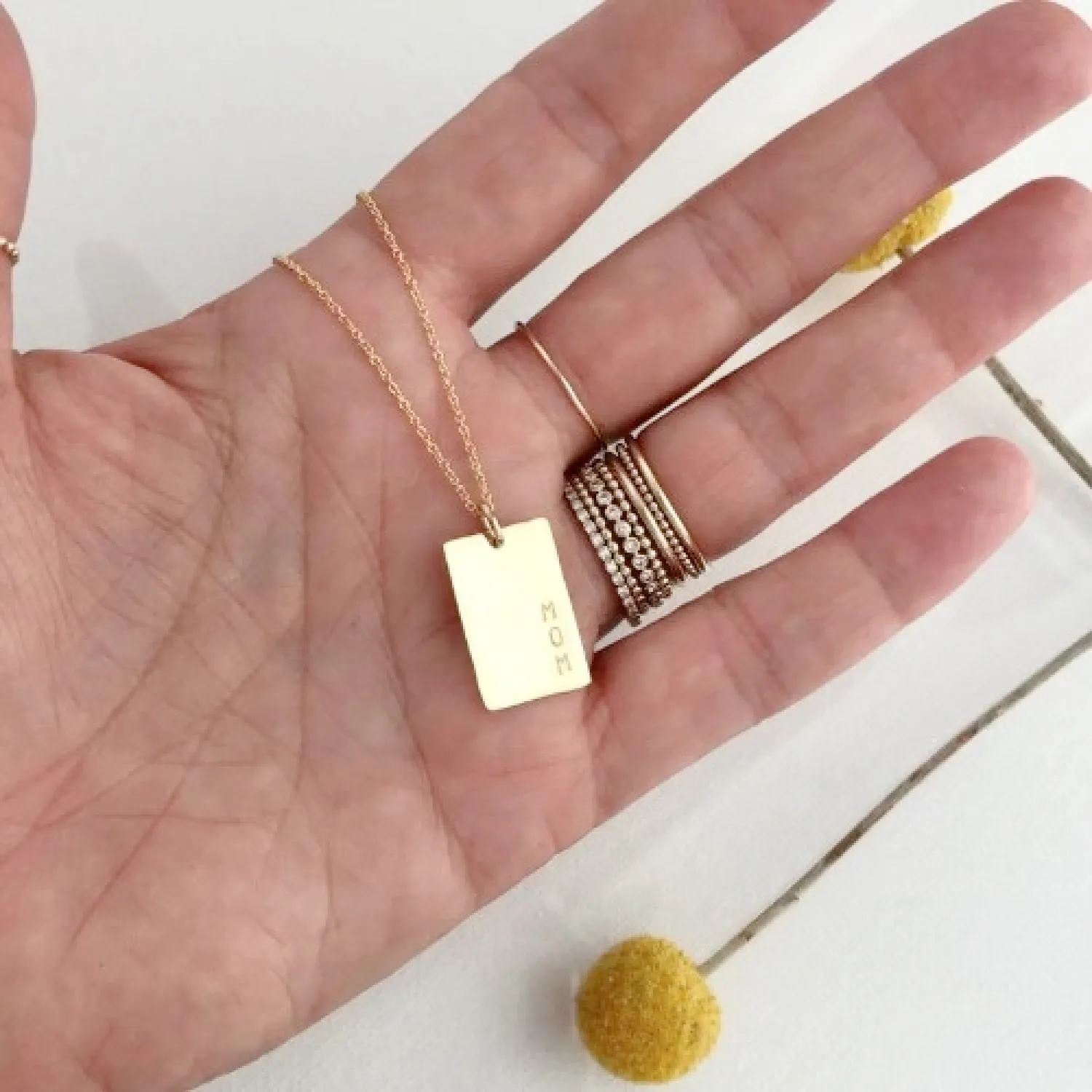 Rectangle Tag Necklace