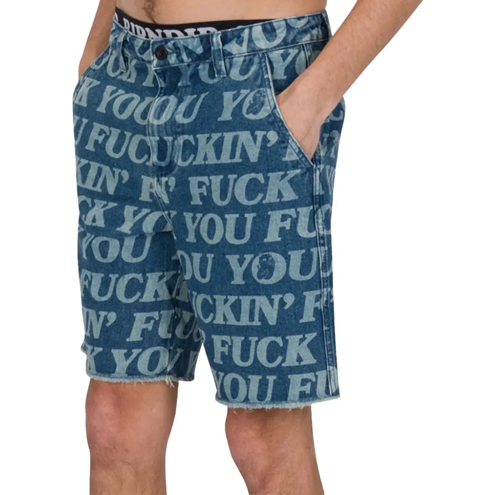 RIPNDIP FUCKIN FUCK DENIM SHORTS-MULTI