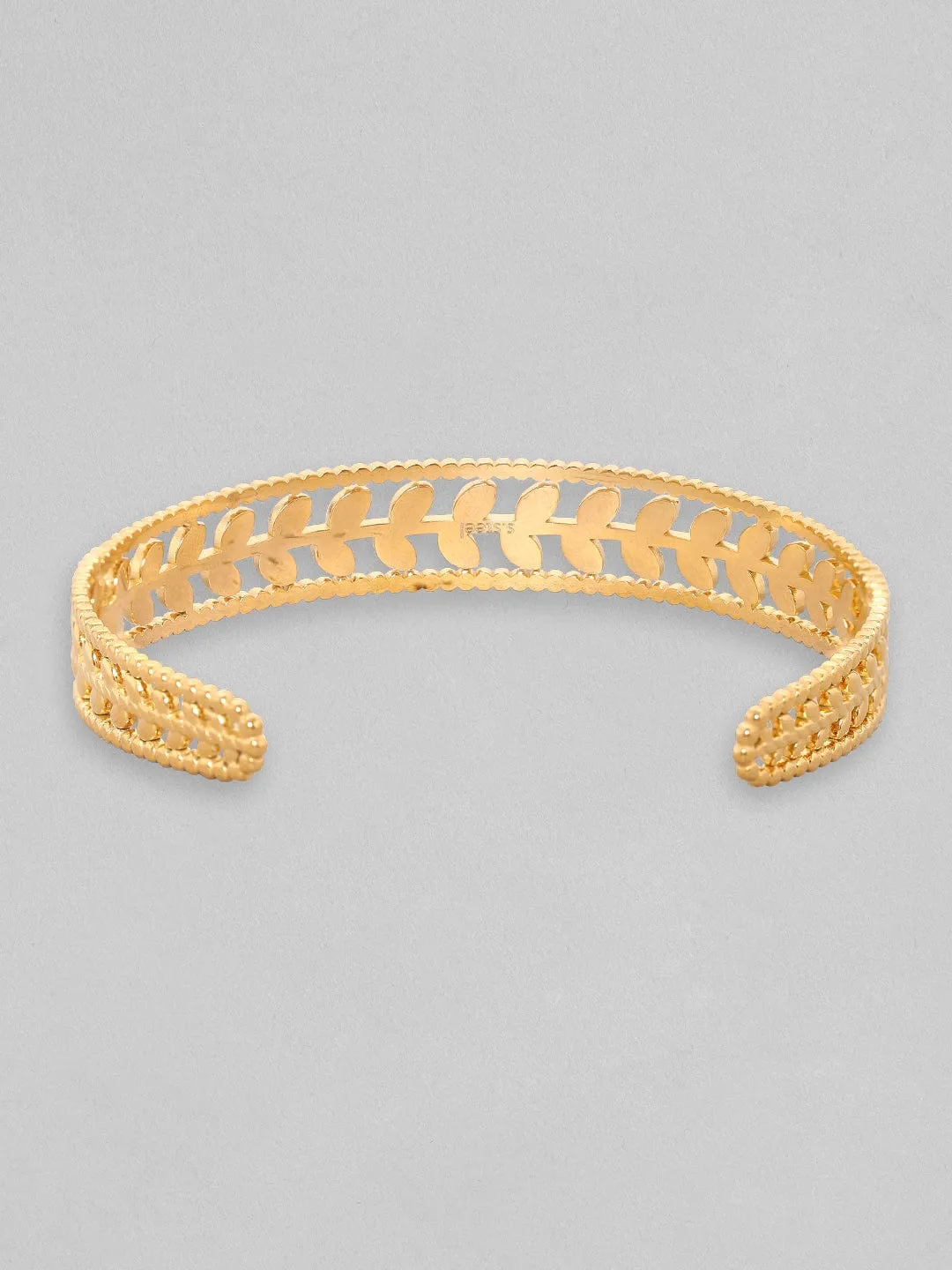 Rubans Voguish 18K Gold Plated Minimal Leaf Texture Waterproof Bracelet