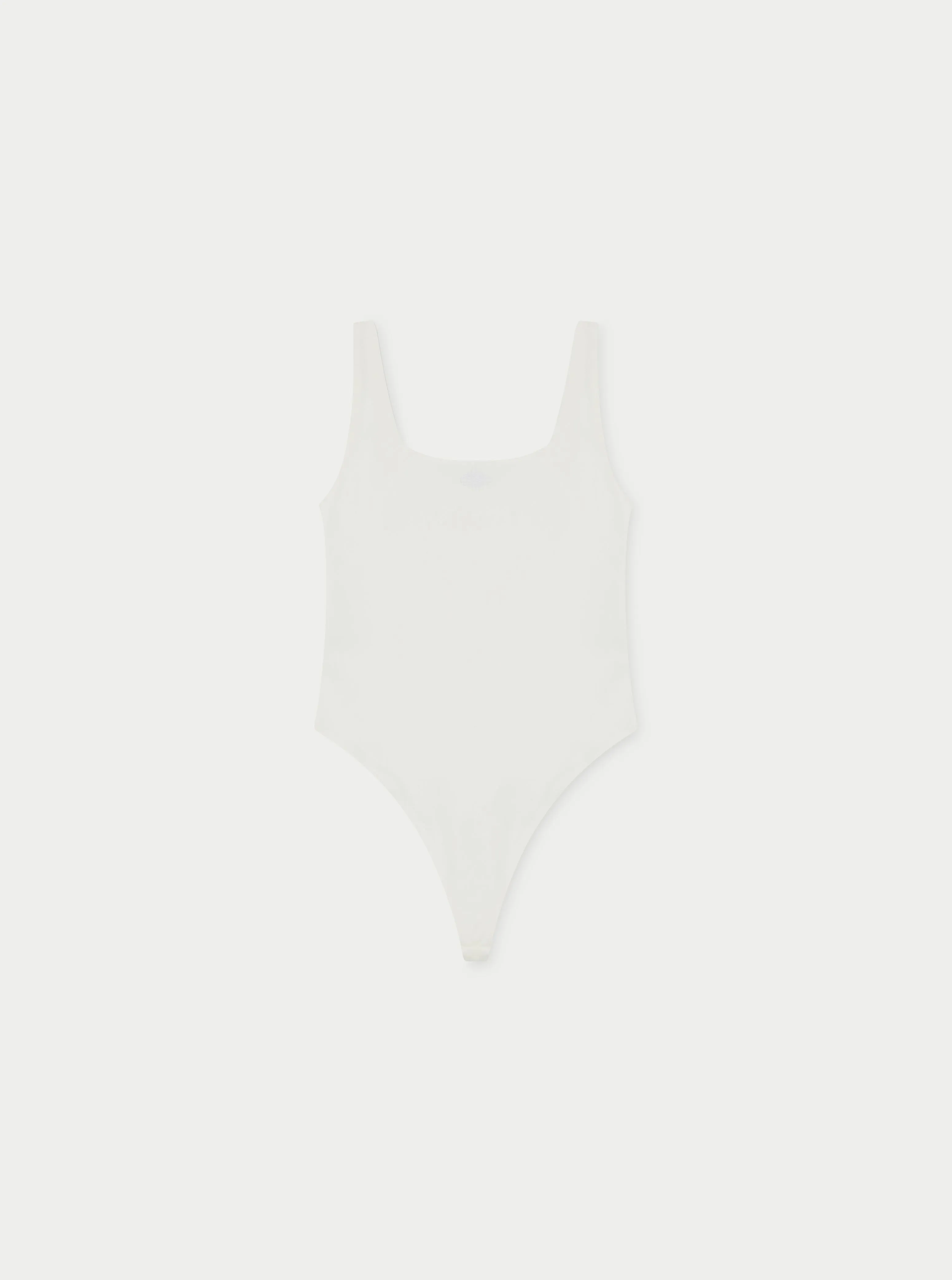 SCULPTING JERSEY SCOOP NECK BODYSUIT - OFF WHITE