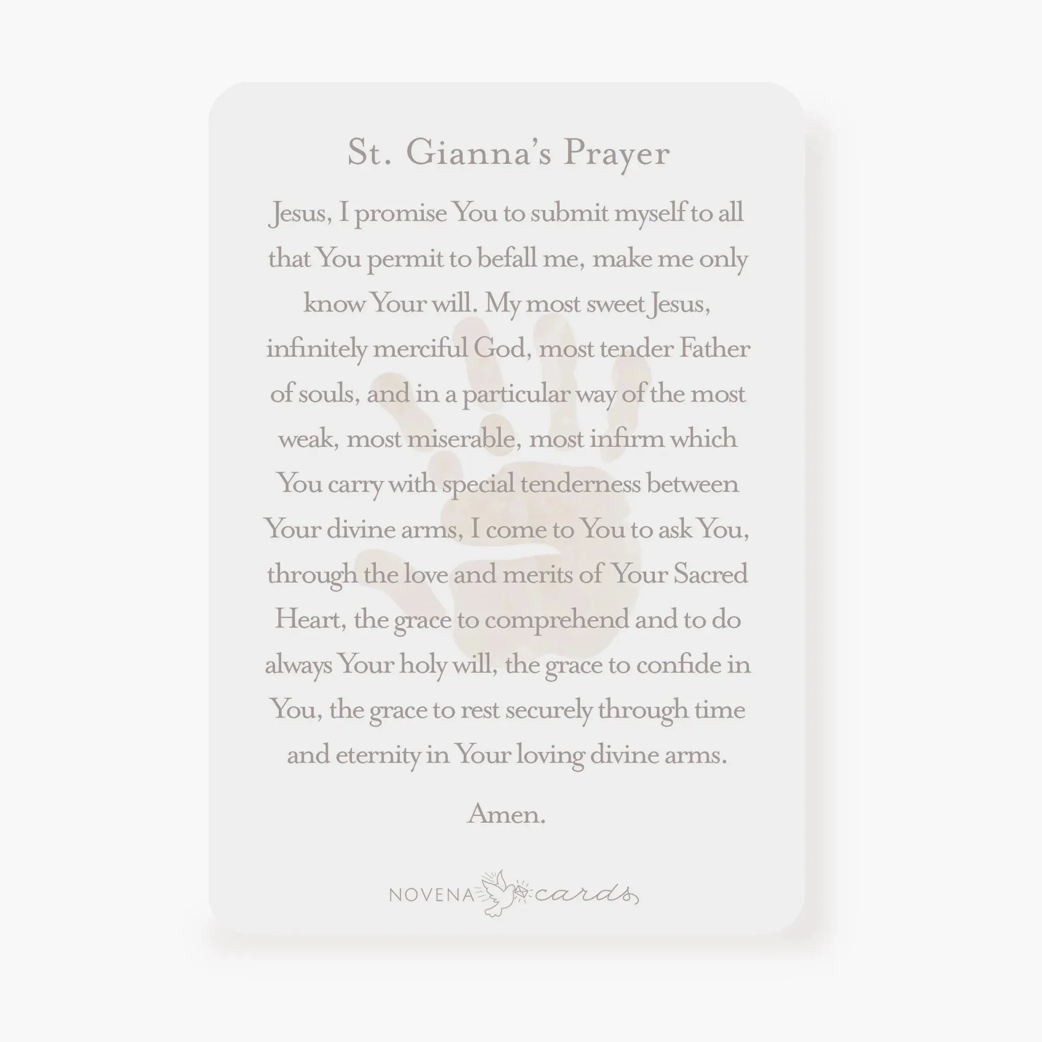 St. Gianna Beretta Molla Prayer Card | Beige