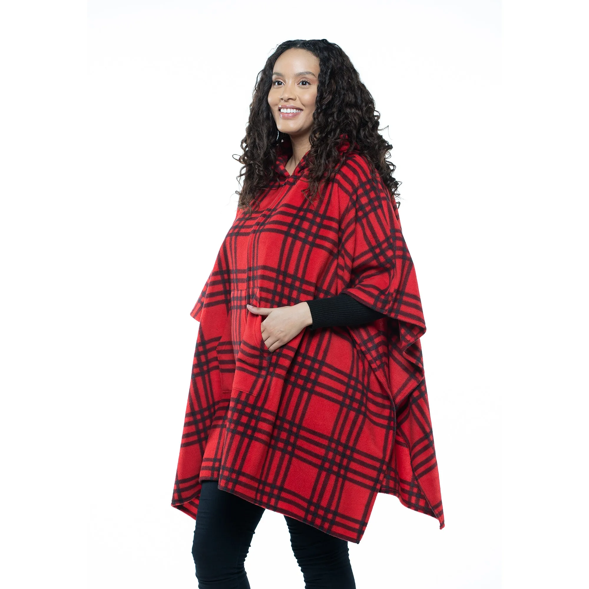 Tiana Hooded Full Zip Fleece Poncho