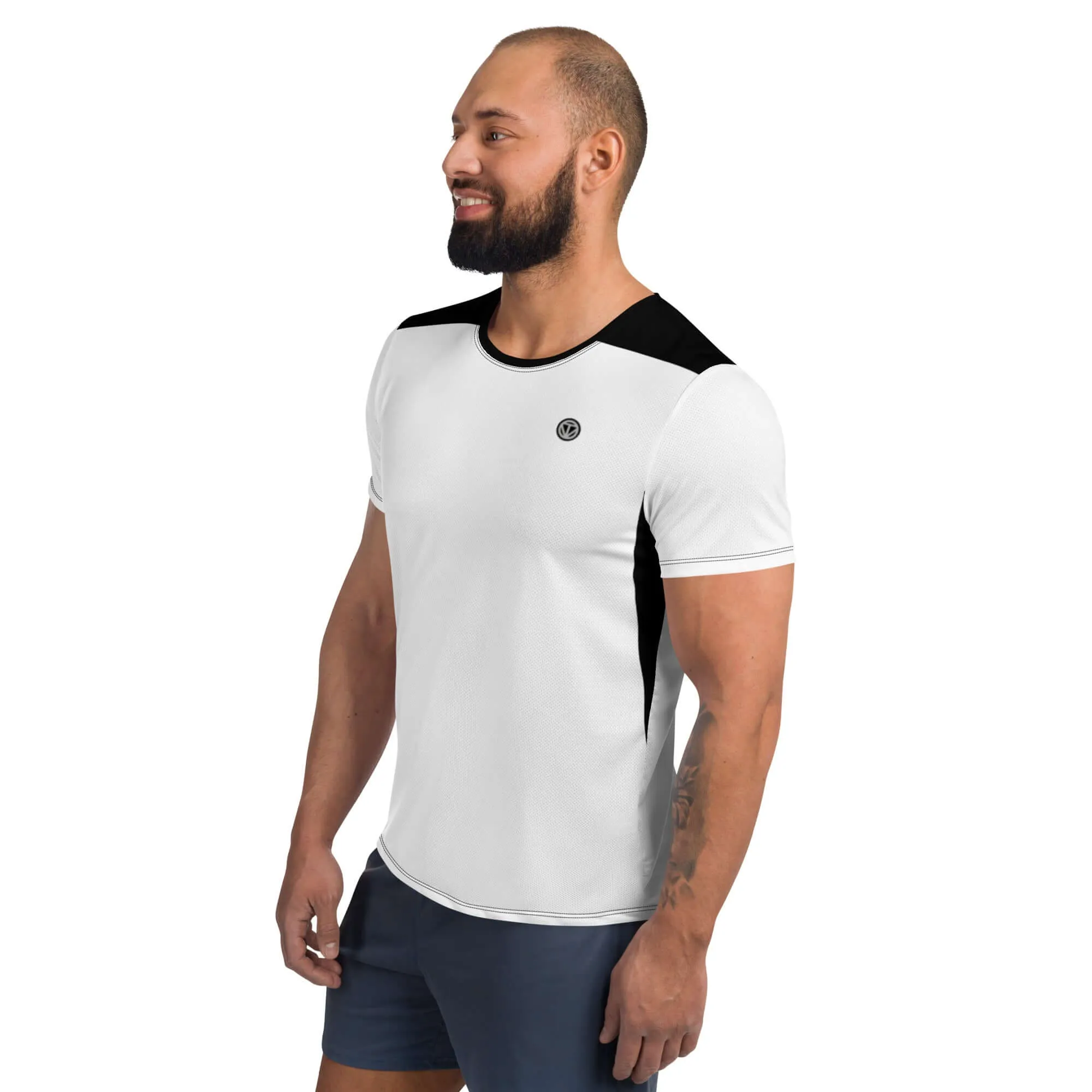 TOV Herren Sport T-Shirt FIRST (Weiß/Schwarz)